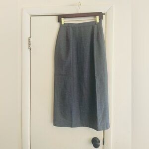 Vtg 60s 70s 100% Virgin Wool Madmen Preppy Ivy League Academia Pencil Skirt 8